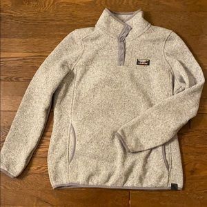 LLBean Women’s Sweater Fleece Pullover Grey